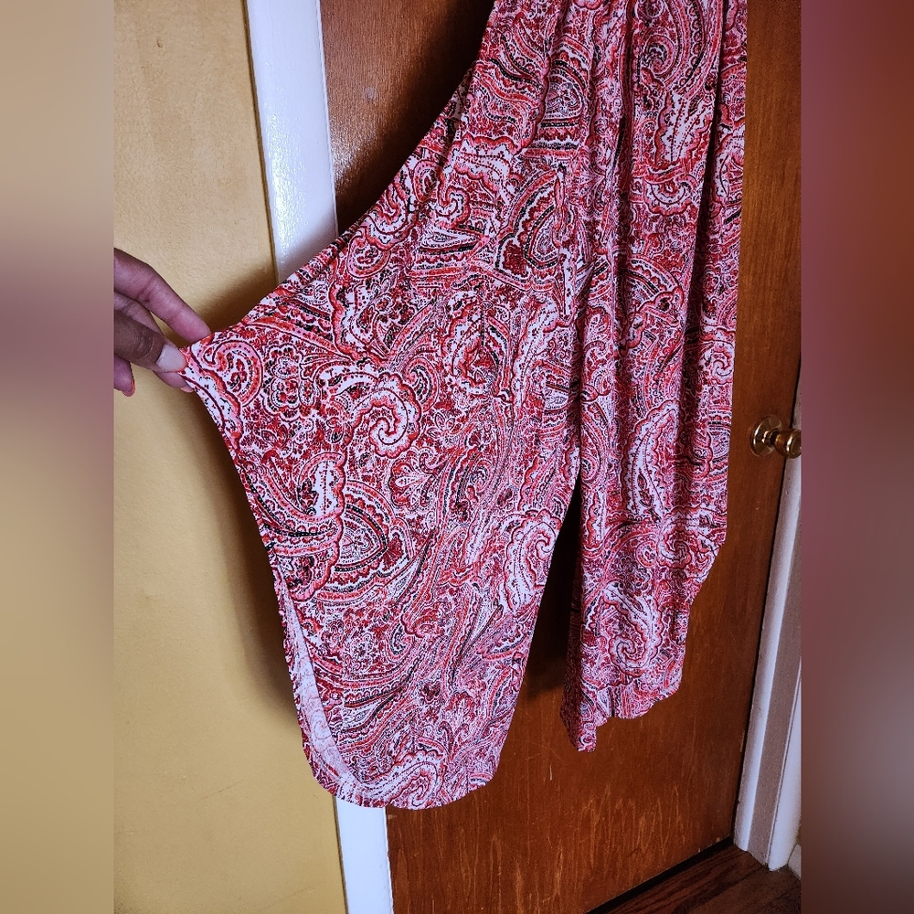 London Times Red Paisley Jumpsuit